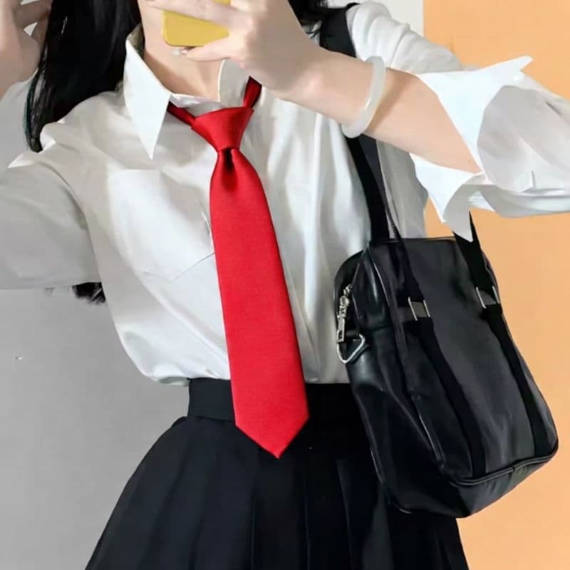 Gravata vermelha feminina slin - Gravata simples uniforme, terno, administrador, casamento, estudante - Gravata elegante
