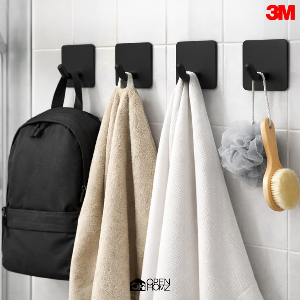 Kit Ganchos de Parede Adesivo Para Pendurar Roupas Cozinha Banheiro Com Unidades 2/4/6/8 Inox Suporte Marca Open Zee 3m
