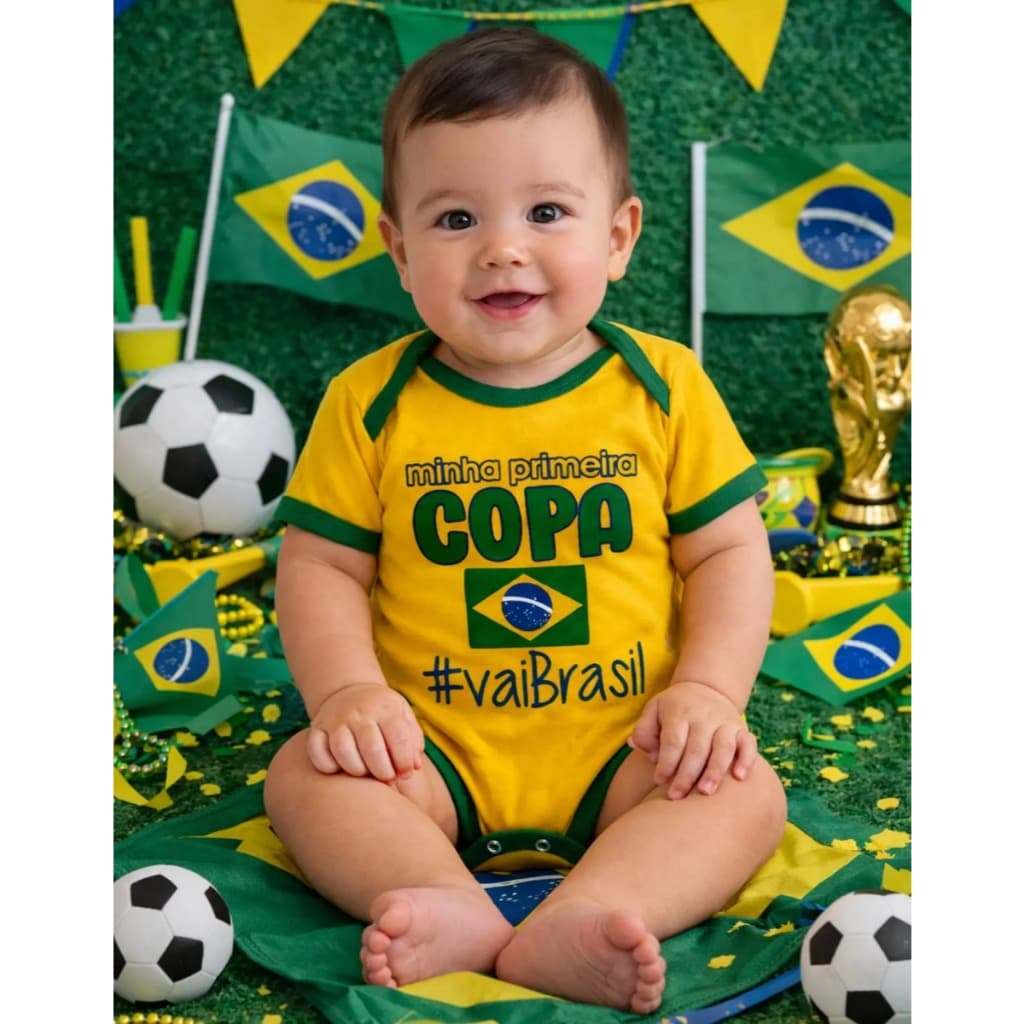 Body Bebê Mesversário Menino Menina Temático Futebol Times