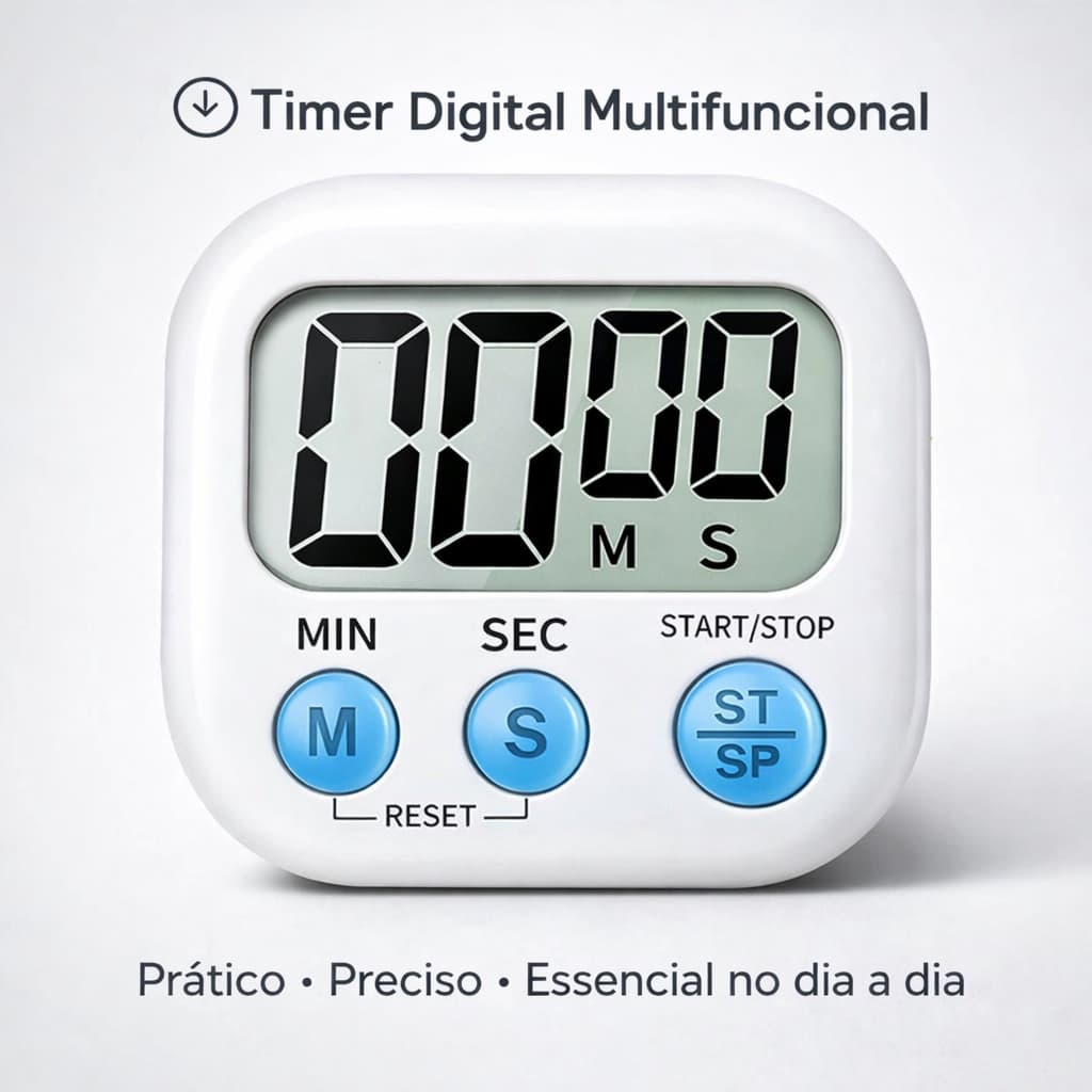 Mini Cronometro Timer Temporizador Relogio Despertador LCD Digital Cozinha