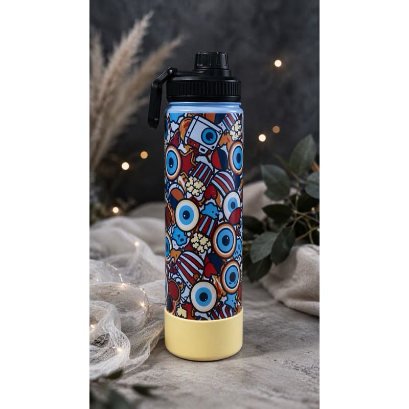 Garrafa Térmica 750ml base de silicone Tema BBB Olho Grego 👁️✨ Personalizada-estampada premium