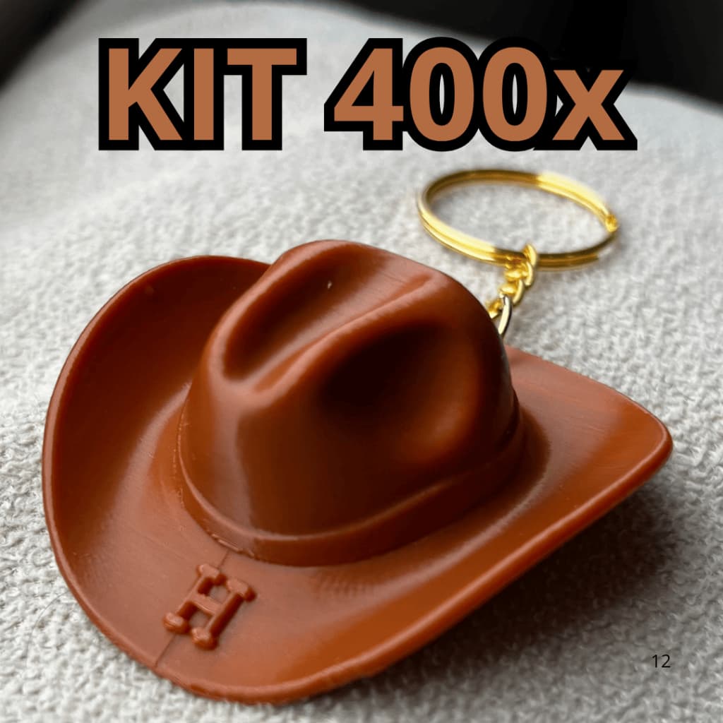 Kit Personalizável de Chaveiros Chapéu de Cowboy | Perfeito Para Lembrancinhas/Presente | 400 uni
