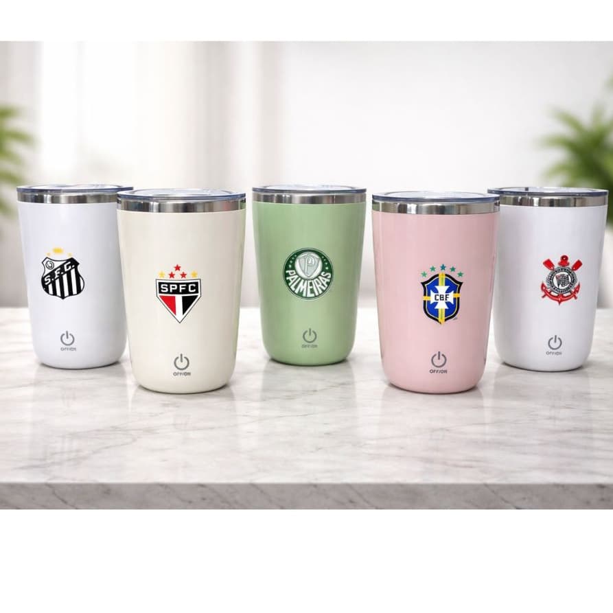 Copo Térmico Misturador Magnético 350ml Personalizado Copa do Mundo