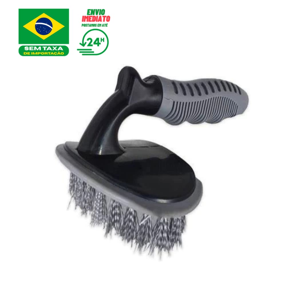 Escova Pneus Limpar Borracha Encardida Cerdas Dura Resistente Profissional Detalhamento Carro Moto