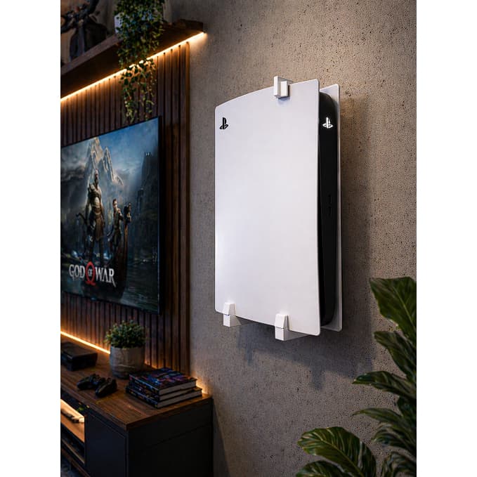 Suporte de Parede PS5 Fat Resistente | Fixação Segura + Design Clean Gamer | Fácil Instalação | Suporte Console PS5