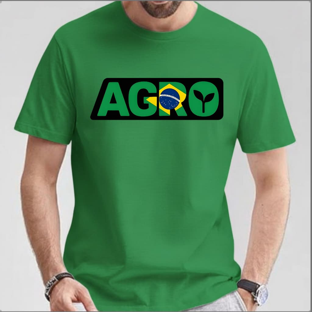 Camiseta Camisa Agro Brasil Premium Bandeira do Brasil Country Moda estilo 100% Algodão