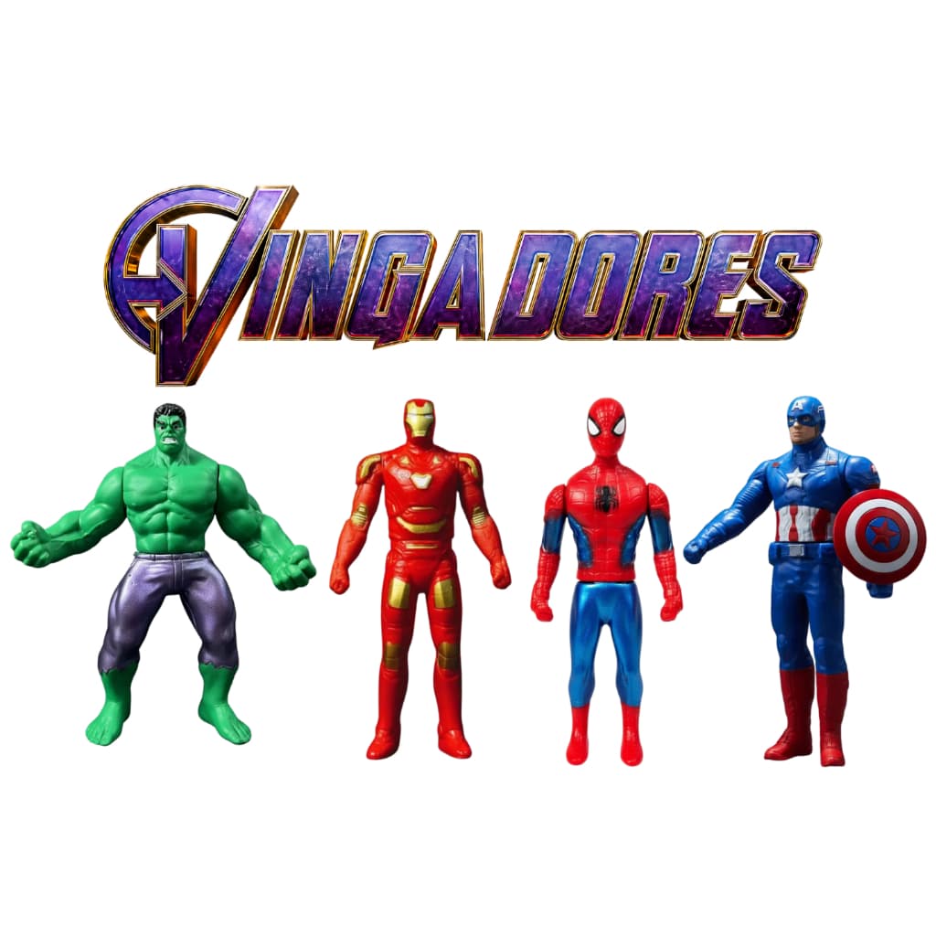 Kit 4 Bonecos Vingadores Super Heróis Marvel Brinquedo