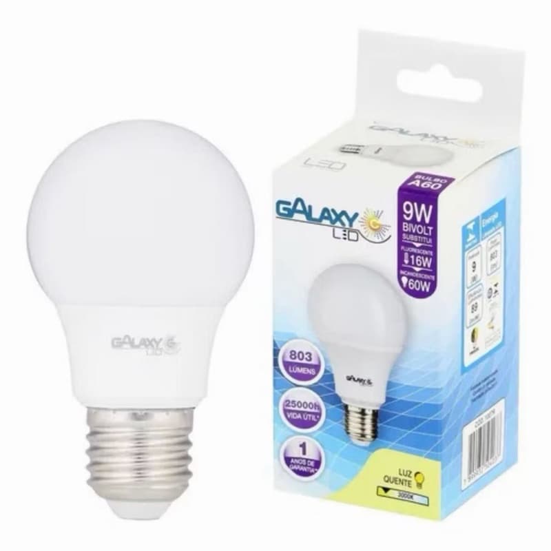 Lâmpada LED Galaxy 9W bivolt E27 6500K Branco Frio