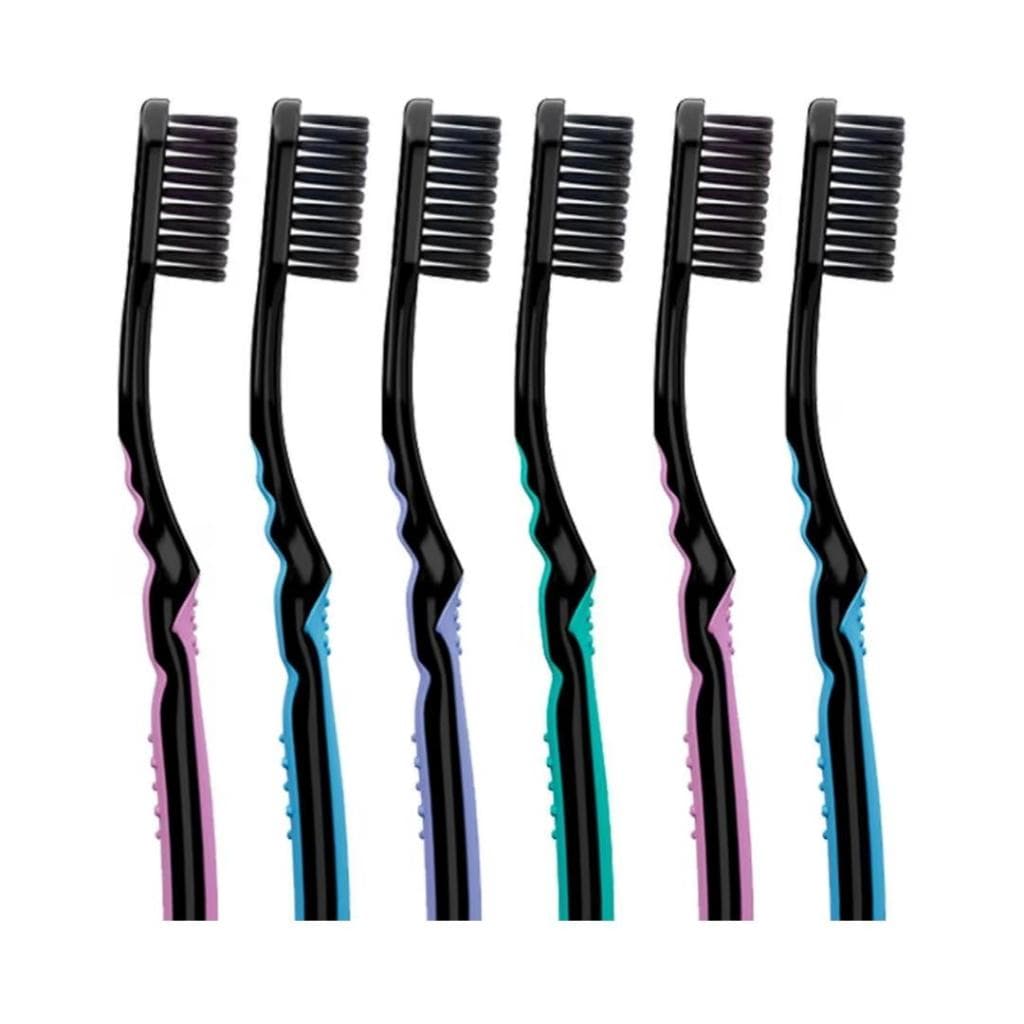 Kit 6 Escovas Colgate Slim Soft Black Maciez e Proteção Total