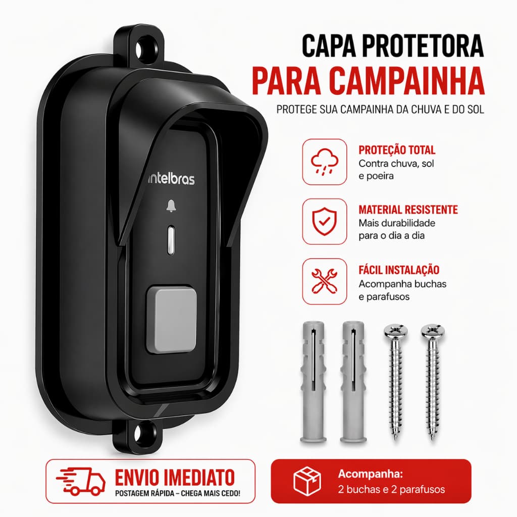 Protetor Campainha Intelbras CIB101 CIB101S Anti Chuva/Furto Protetor Eficiente