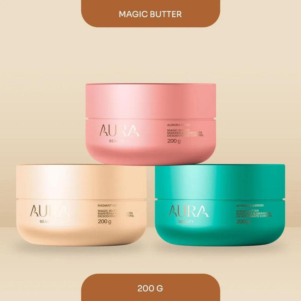 Kit Trio de Manteigas 200g - Afrodite Garden - Aurora Shine - Radiant Hera