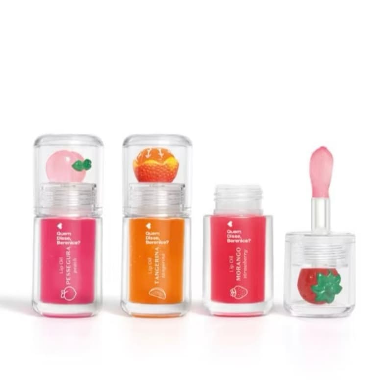 Lip Oil Vermelho Cuide-se Bem feira Morango, pessego e tangerina Quem Disse, Berenice? 3,5ml O Boticário