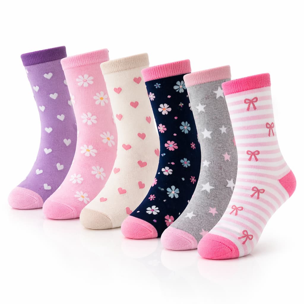 Kits Pares Meia Infantil Divertida Menina Estampada Feminina