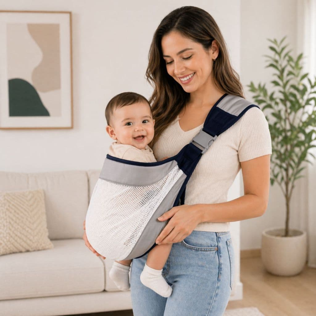 Canguru Bebê Ergonômico Ajustável Sling Respirável Conforto Carregador Infantil Prático Passeio