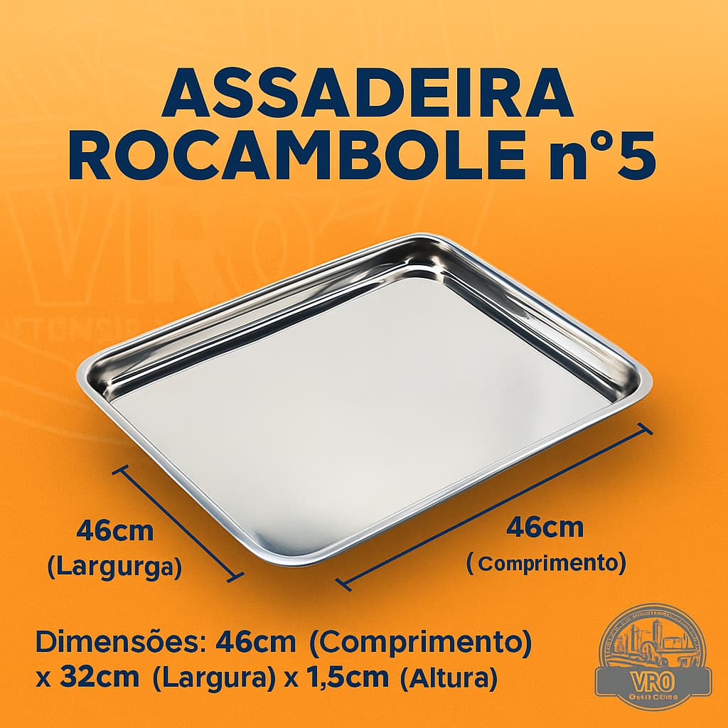 Assadeira Baixa n°5 - assadeira de aluminio - assadeira rocambole forma rocambole alumínio assadeira baixa alumínio