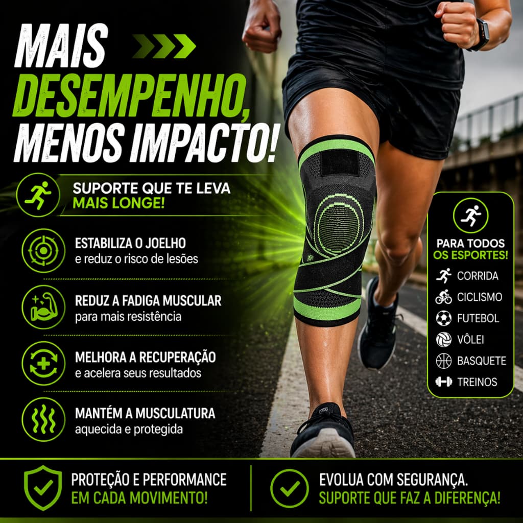 Joelheira de Compressão Ortopédica Suporte para Joelho Esportiva Anti Dor Academia Corrida
