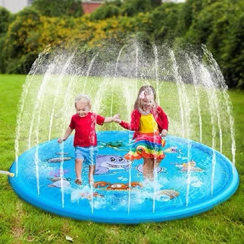 Piscina Infantil Redonda 1,70m com Chafariz Água Spray Conecta Mangueira Diversão Verão