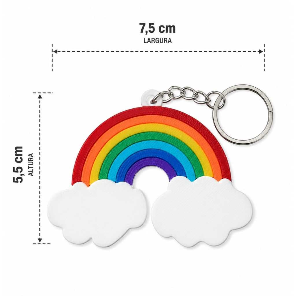 Chaveiro Arco-Íris Colorido Lindo e Delicado - Ideal para Lembrancinhas, Aniversários e Presentes