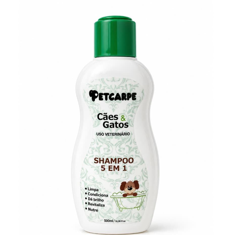 Shampoo 5 Em 1 Pet Carp Para Cães E Gatos de todas as raças pets e pelagens diversas 500 ml