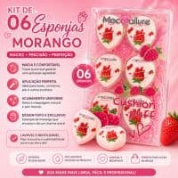 Kit de 06 esponjas  morango