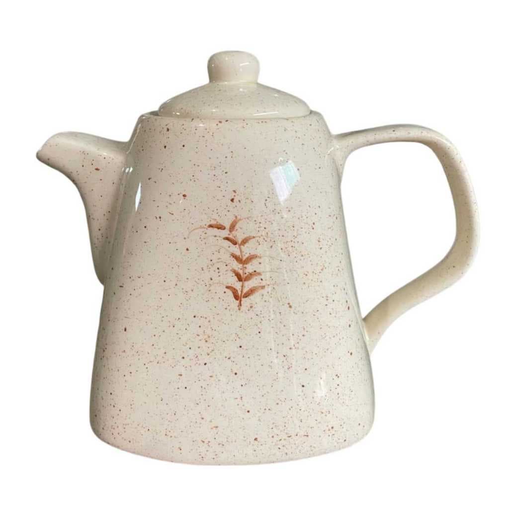 Bule De Café Chaleira Creme Trigo Em Cerâmica Feito A Mão 1,2l