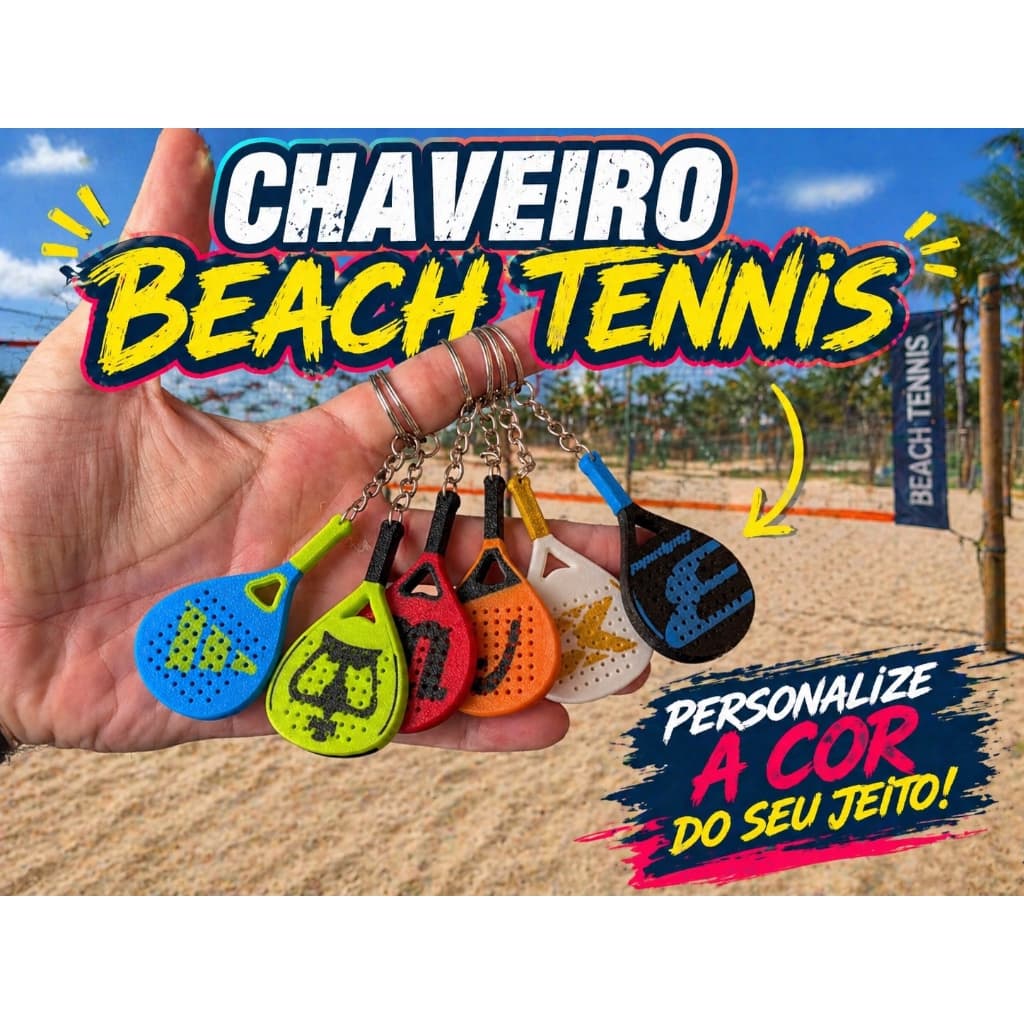 Chaveiro Raquete Beach Tennis Acessório Estiloso para Mochila Presente para Atleta