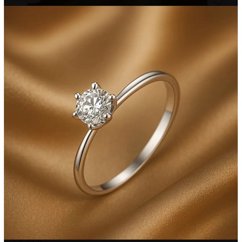 Anel Solitário 3mm Prata/Dourado Com Pedra Zircônia Aço Inox Tendência Noivado Casamento Namoro
