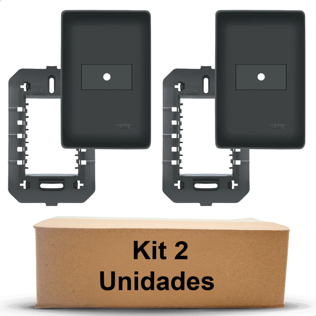 Kit C/ 2 Placa 4x2 com Suporte e Saída de Fio Fame Shaper Preta Alta Durabilidade Roçadeira Elétrica