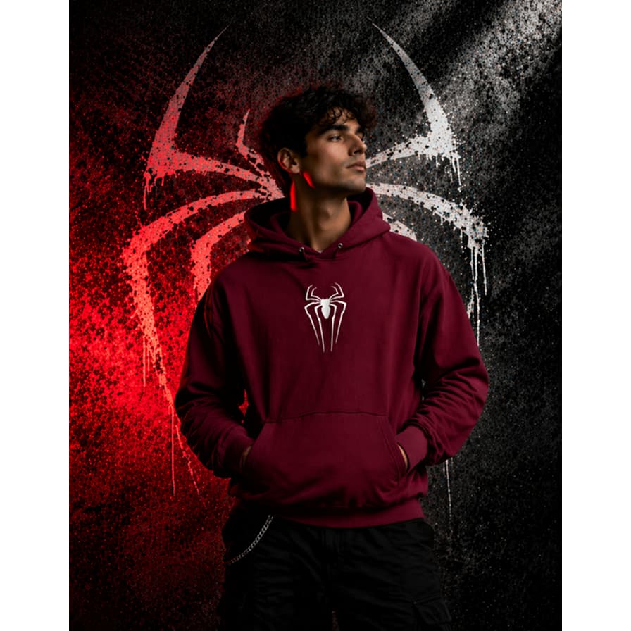 Moletom Canguru Spider Aranha Unissex Com Bolso e Capuz