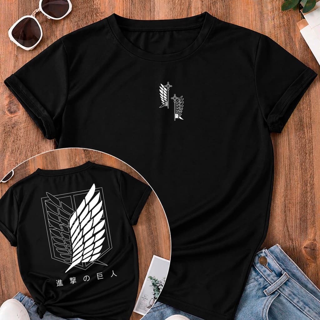 Camisa Camiseta Blusa Tradicional Attack On Titan Streetwear Anime 100% Algodão Unissex