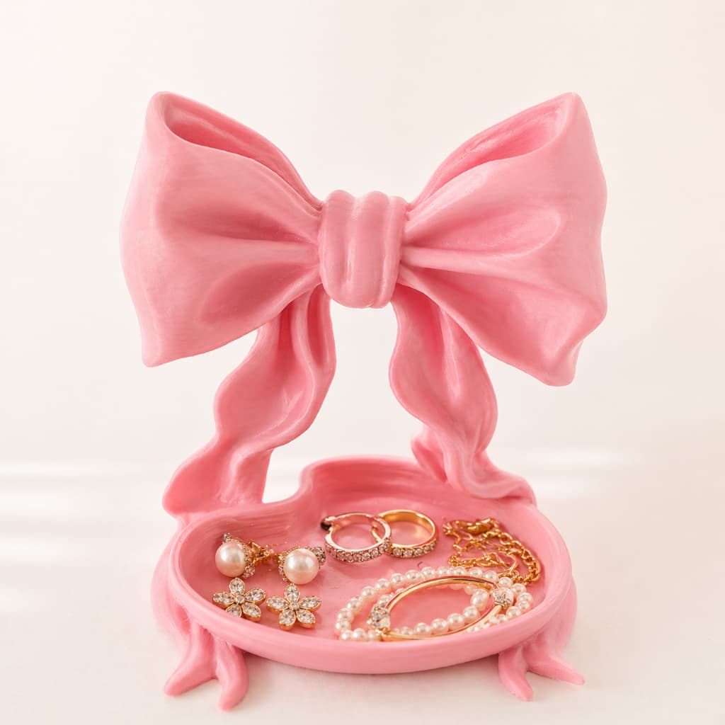 Porta Joias Laço Decorativo | Organizador de Acessórios Femininos | Porta Anel Brinco Colar | Decoração Delicada