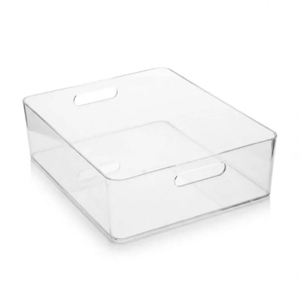 Caixas Organização Acrílico Multiuso 32 x 26,5cm Decoração Enfeite Transparente Prateleira