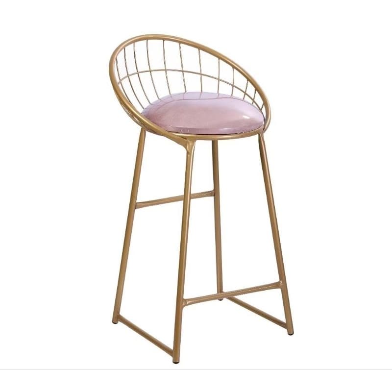 Banqueta Moderna para balcão Paris Cor Dourada Assento Off White