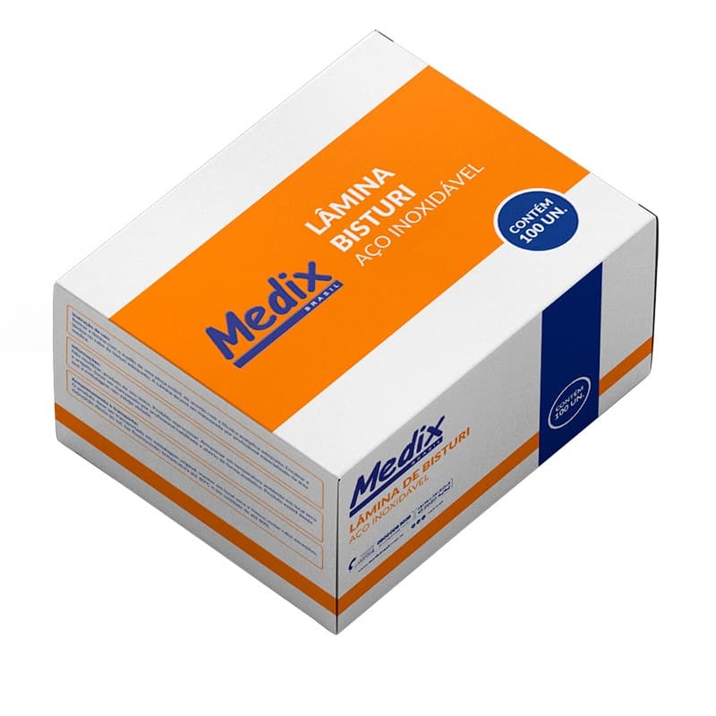 Lamina de Bisturi Aço Carbono Estéril C/100 Unidades - Medix