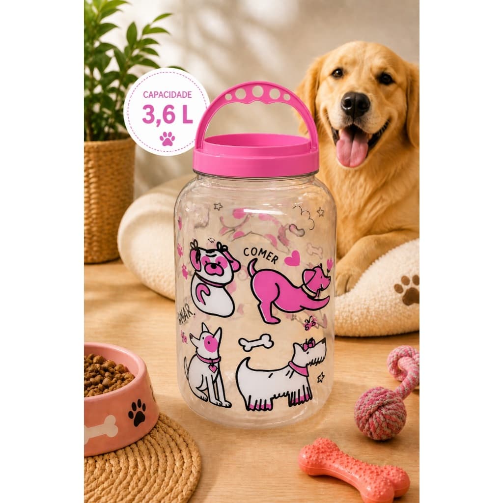 Pote Porta Ração Pet 3,6L Gato e Cachorro