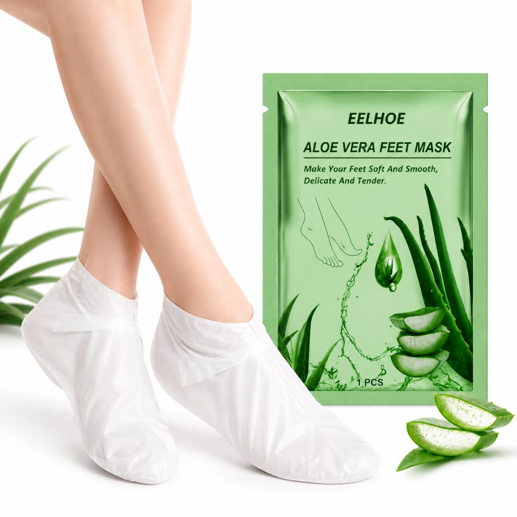 Sapatilhas / Meias Máscara Vegana Peeling para Pés Aloe Vera - Foot Mask 1 Par