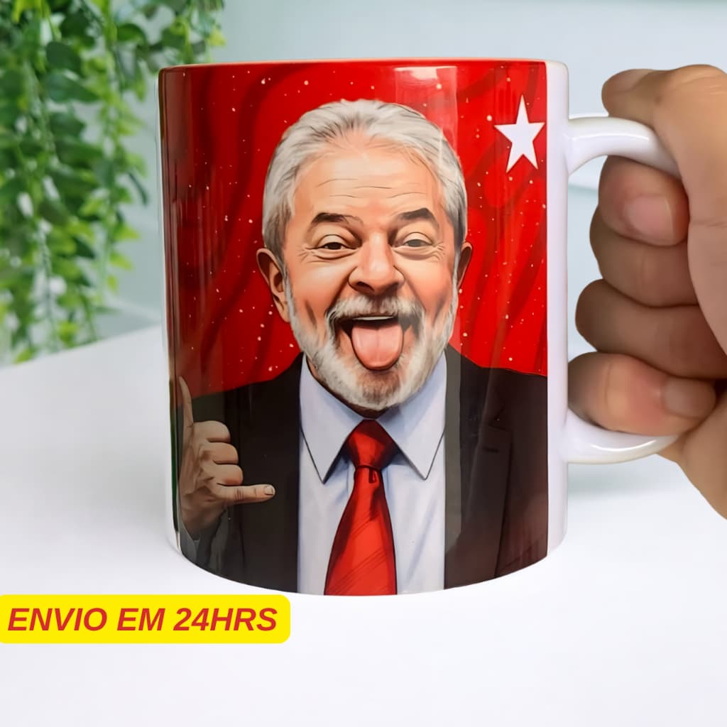 Caneca Personalizada Lula | Não falo sobre política - Porcelana 325Ml