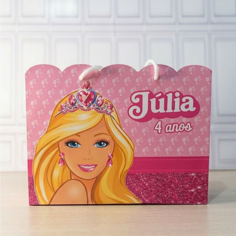 Sacolinha Barbiee Personalizada/Aniversario/ Festa Infantil/Lembrancinha com Nome/Pegue e Monte