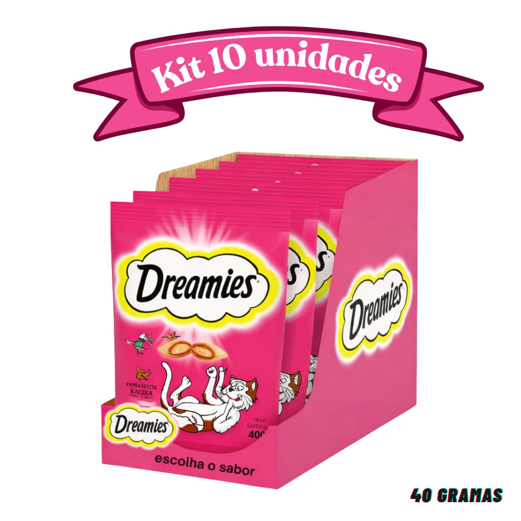 DREAMIES 40G PETISCO GATO ESCOLHA O SABOR KIT 10 UND PROMOÇÃO
