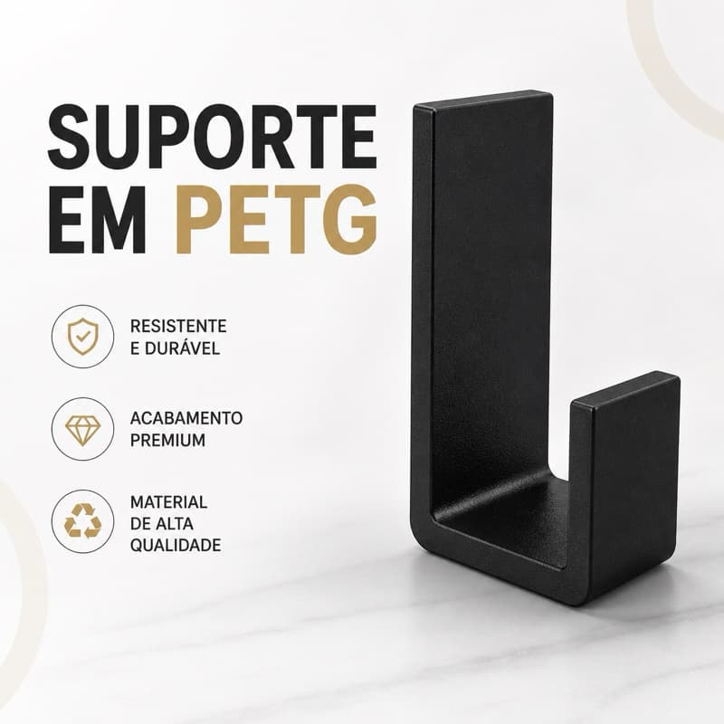 Suporte/Gancho de parede fixado com fita 3M para toalha/bolsas