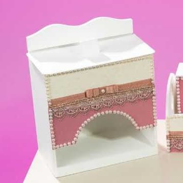 Kit Higiene Bebé Porta Fralda MDF Modelo Renda Liso Variados