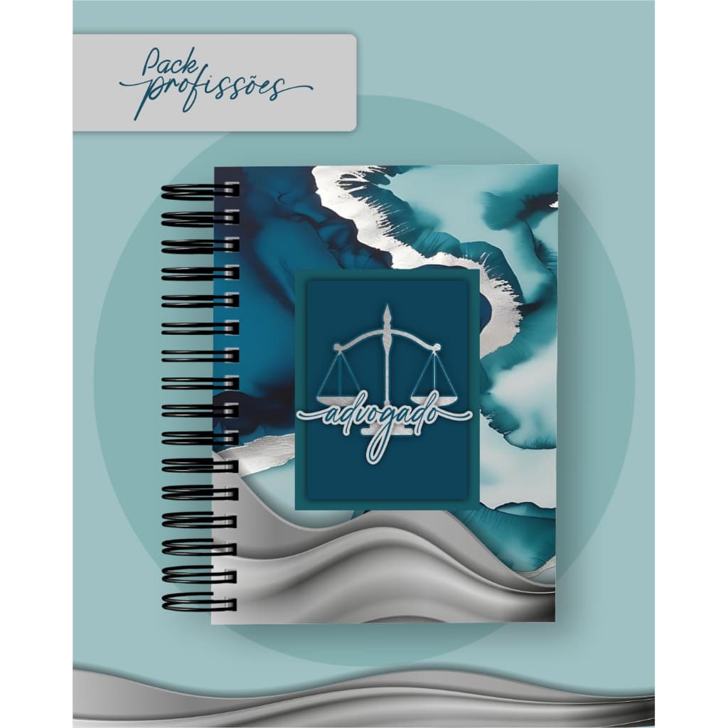 Caderno Profissões Marmorizado Masculino Personalizado | 80 Folhas 90g | Capa Fosca | 30 Modelos | Presente