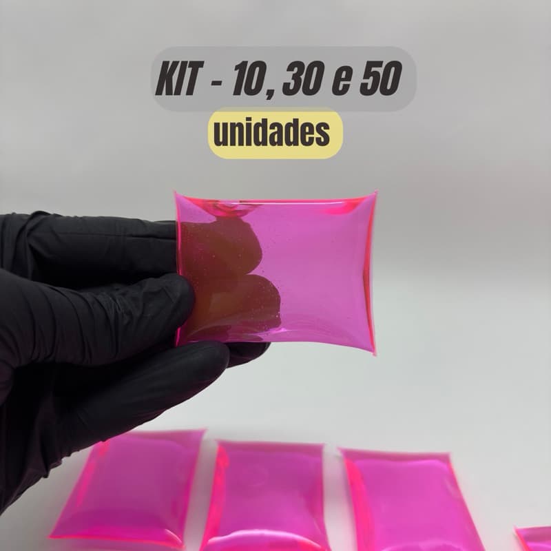 Gelo Gel Térmico Reutilizável Rosa Sachê 5x6,5cm - Lancheira Pós Estética Odonto