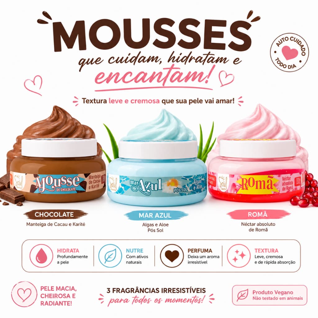 Geléias Hidratantes Corporais Soul Cosméticos 190g