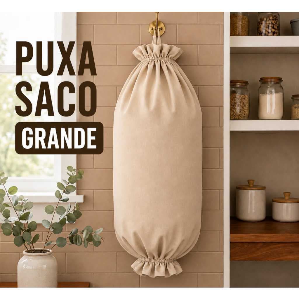 PUXA SACO DE TECIDO -PARA COZINHA LAVANDERIA E BANHEIRO