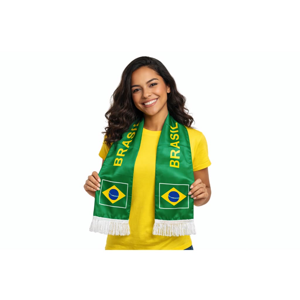 Cachecol Faixa Brasil Hexa Copa Do Mundo Cetim Torcedor Seleção Envio Rápido