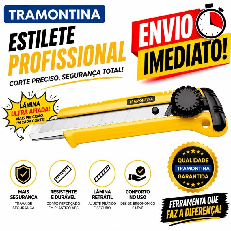 Estilete Profissional 6" Tramontina MASTER com Corpo Injetado