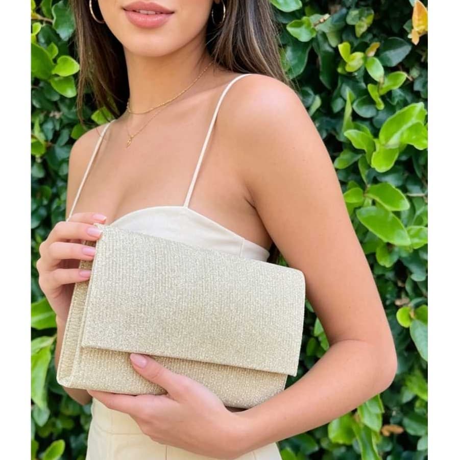 BOLSA FEMININA  FESTA , CASAMENTO ALÇA CORRENTE DOURADA