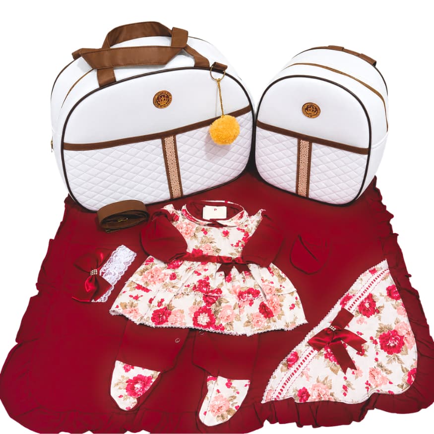 Kit 2 Bolsa com Mochila Maternidade Menina com Saída Maternidade Completa