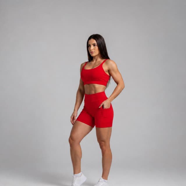 conjunto Fitness de academia com bolsos laterais para celular